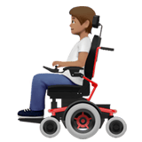 Apple design of the person in motorized wheelchair: medium skin tone emoji verson:ios 16.4