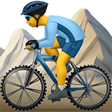 Apple design of the man mountain biking emoji verson:ios 16.4
