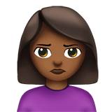 Apple design of the woman pouting: medium-dark skin tone emoji verson:ios 16.4