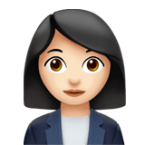 Apple design of the woman office worker: light skin tone emoji verson:ios 16.4