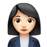 Apple design of the woman office worker: light skin tone emoji verson:ios 16.4