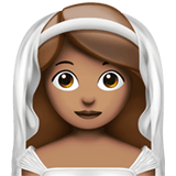 Apple design of the woman with veil: medium skin tone emoji verson:ios 16.4