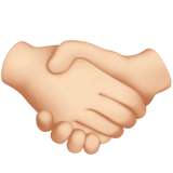 Apple design of the handshake: light skin tone emoji verson:ios 16.4