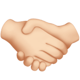 Apple design of the handshake: light skin tone emoji verson:ios 16.4