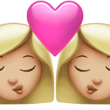 Apple design of the kiss: woman woman medium-light skin tone emoji verson:ios 16.4