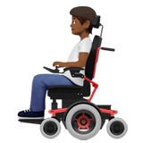 Apple design of the person in motorized wheelchair: medium-dark skin tone emoji verson:ios 16.4