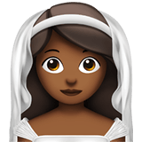 Apple design of the woman with veil: medium-dark skin tone emoji verson:ios 16.4
