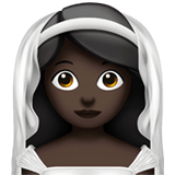 Apple design of the woman with veil: dark skin tone emoji verson:ios 16.4