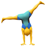 Apple design of the man cartwheeling emoji verson:ios 16.4