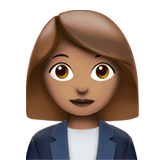 Apple design of the woman office worker: medium skin tone emoji verson:ios 16.4