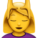 Apple design of the woman getting massage emoji verson:ios 16.4