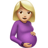 Apple design of the pregnant woman: medium-light skin tone emoji verson:ios 16.4
