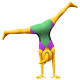 Apple design of the woman cartwheeling emoji verson:ios 16.4