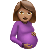 Apple design of the pregnant woman: medium skin tone emoji verson:ios 16.4