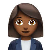 Apple design of the woman office worker: medium-dark skin tone emoji verson:ios 16.4