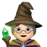 Apple design of the woman mage: light skin tone emoji verson:ios 16.4