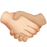 Apple design of the handshake: light skin tone medium-light skin tone emoji verson:ios 16.4