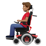 Apple design of the man in motorized wheelchair: medium skin tone emoji verson:ios 16.4