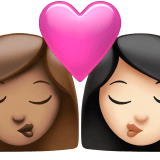 Apple design of the kiss: woman woman medium skin tone light skin tone emoji verson:ios 16.4