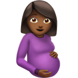 Apple design of the pregnant woman: medium-dark skin tone emoji verson:ios 16.4