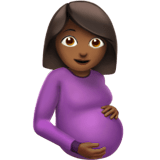 Apple design of the pregnant woman: medium-dark skin tone emoji verson:ios 16.4