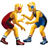 Apple design of the men wrestling emoji verson:ios 16.4