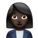 Apple design of the woman office worker: dark skin tone emoji verson:ios 16.4