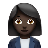 Apple design of the woman office worker: dark skin tone emoji verson:ios 16.4
