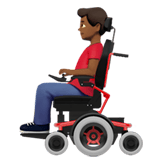 Apple design of the man in motorized wheelchair: medium-dark skin tone emoji verson:ios 16.4