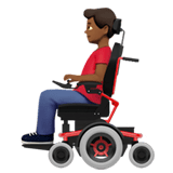 Apple design of the man in motorized wheelchair: medium-dark skin tone emoji verson:ios 16.4