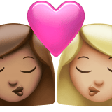 Apple design of the kiss: woman woman medium skin tone medium-light skin tone emoji verson:ios 16.4