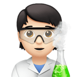 Apple design of the scientist: light skin tone emoji verson:ios 16.4