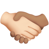 Apple design of the handshake: light skin tone medium skin tone emoji verson:ios 16.4