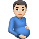Apple design of the pregnant man: light skin tone emoji verson:ios 16.4