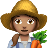 Apple design of the woman farmer: medium skin tone emoji verson:ios 16.4