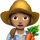 Apple design of the woman farmer: medium skin tone emoji verson:ios 16.4