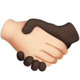 Apple design of the handshake: light skin tone dark skin tone emoji verson:ios 16.4
