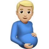 Apple design of the pregnant man: medium-light skin tone emoji verson:ios 16.4
