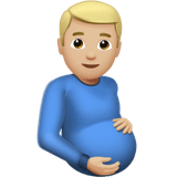 Apple design of the pregnant man: medium-light skin tone emoji verson:ios 16.4