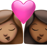 Apple design of the kiss: woman woman medium skin tone medium-dark skin tone emoji verson:ios 16.4