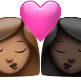 Apple design of the kiss: woman woman medium skin tone dark skin tone emoji verson:ios 16.4