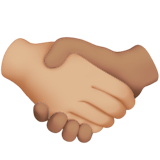 Apple design of the handshake: medium-light skin tone medium skin tone emoji verson:ios 16.4