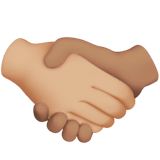 Apple design of the handshake: medium-light skin tone medium skin tone emoji verson:ios 16.4