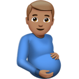 Apple design of the pregnant man: medium skin tone emoji verson:ios 16.4