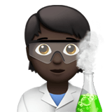 Apple design of the scientist: dark skin tone emoji verson:ios 16.4