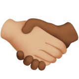 Apple design of the handshake: medium-light skin tone medium-dark skin tone emoji verson:ios 16.4