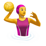 Apple design of the woman playing water polo emoji verson:ios 16.4