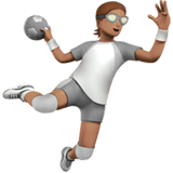 Apple design of the person playing handball: medium skin tone emoji verson:ios 16.4