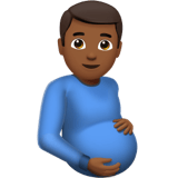 Apple design of the pregnant man: medium-dark skin tone emoji verson:ios 16.4