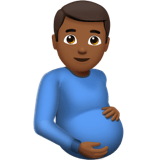 Apple design of the pregnant man: medium-dark skin tone emoji verson:ios 16.4